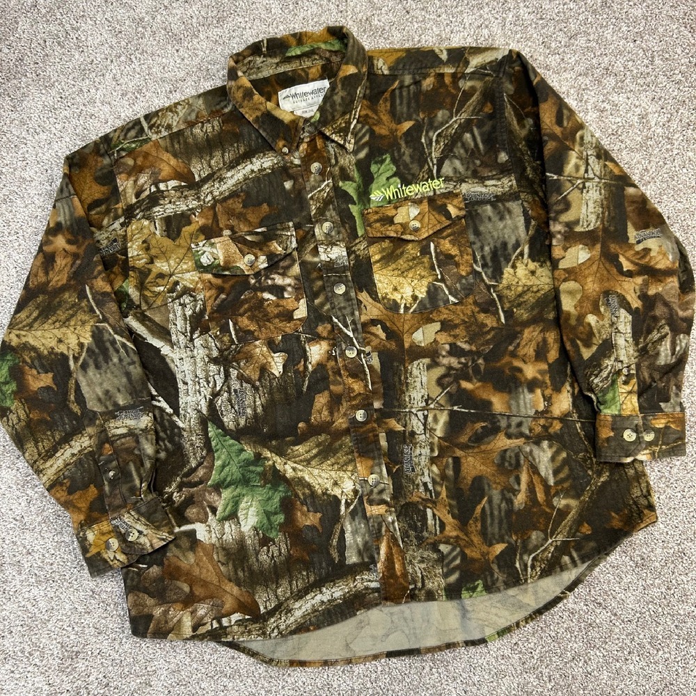White Water Realtree Advantage Timber Button Front Shirt Heavy‎ Men Size 2XL
